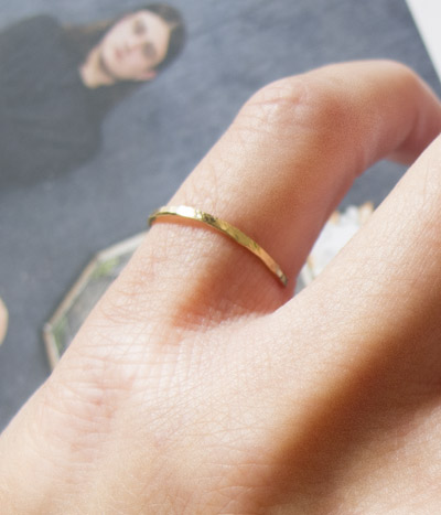 Close up gold ring