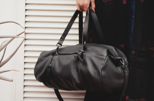 Closeup on Mens Duffle Bag by Oboyi